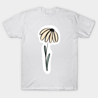 line art flower--cream T-Shirt